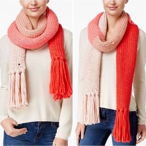 Kate Spade Pink Colorblock Oversize Knit Scarf